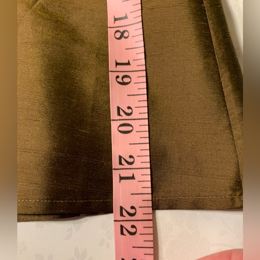 EUC Silk Top: "Shacket" - Shirt/Jacket, Shimmery Bronze, Button-Down w Placket - Picture 11 of 11
